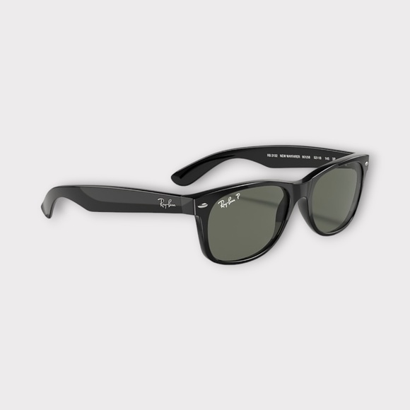 Ray-Ban New Wayfarer Classic Sunglasses in Black Frame, Black Polarized Lens. 58 main image 4